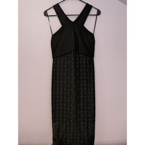 EUC Sandro Black Sleeveless Lace Midi Dress (2/M)
